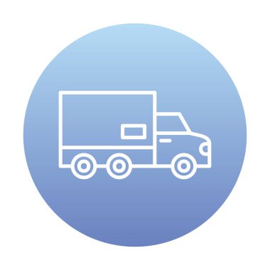 dağıtım kamyonu simgesi, vektör illüstrasyonu