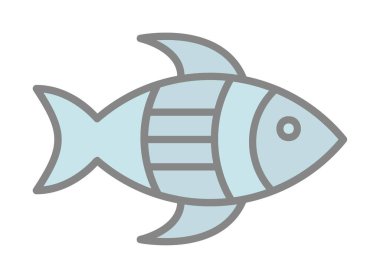 balık yassı simgesi, vektör illüstrasyonu