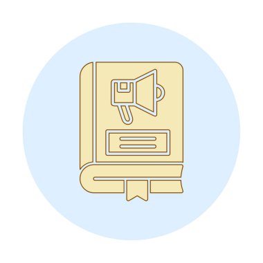 Pazarlama Kitabı simgesi, vektör illüstrasyonu