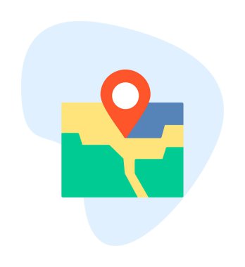 düz pin konum konum ikon vektör çizimi 