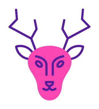 Geyik. Web simgesi basit illüstrasyon