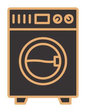 çamaşır makinesi simgesi. Basit resimleme