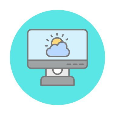 Hava Durumu Haber simgesi, vektör illüstrasyonu 