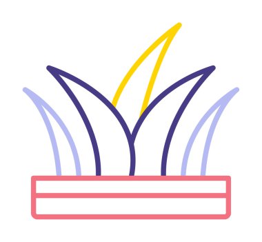 Çim simgesi, vektör illüstrasyonu 