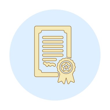 Sertifika vektör simgesi modern basit illüstrasyon                                 