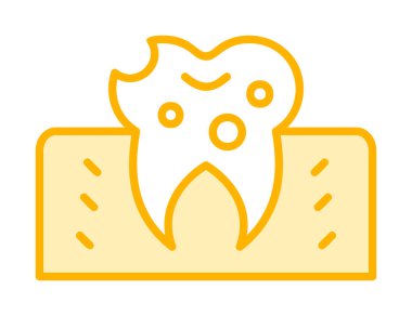 Diş Tedavi simgesi, vektör illüstrasyonu  