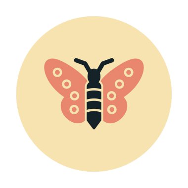 Kelebek Vektör Simgesi Düz Çizim 