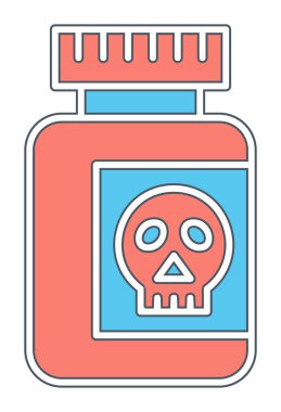 Zehir. Web simgesi basit illüstrasyon 