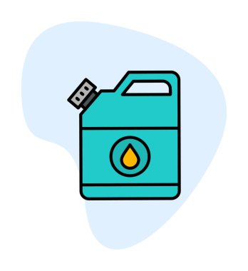 Yağ tenekesi simgesi. Web tasarımı için basit yakıt vektör simgesi çizimi                                