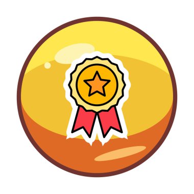 düz basit ödül rozet vektör düz çizgi simgesi