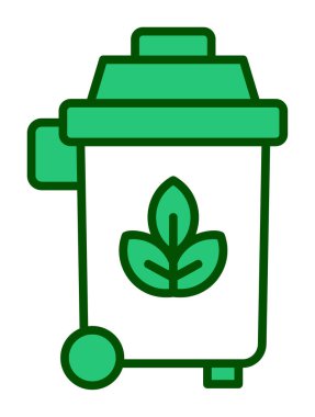 Eko çöp kutusu ikon vektör illüstrasyonu 
