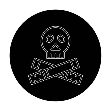 kafatası simgesi dumanı vektör illüstrasyonunu öldürür