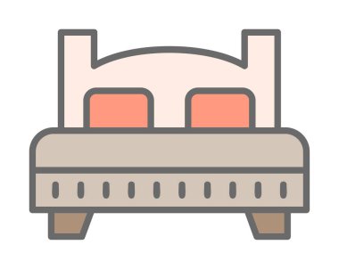 Yatak simgesinin vektör illüstrasyonu