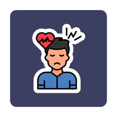 Taşikardi. Web simgesi basit illüstrasyon 