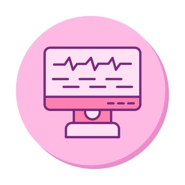 Ses çizgisi simgesi ile bilgisayar izleyicisinin vektör illüstrasyonu