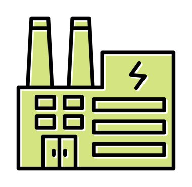 Elektrik fabrikası renkli vektör simgesi
