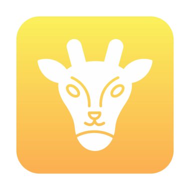 Zürafa baş web simgesi, vektör illüstrasyonu 