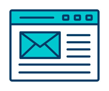 Basit düz bilgisayar e- posta iletisi vektör illüstrasyon tasarımı