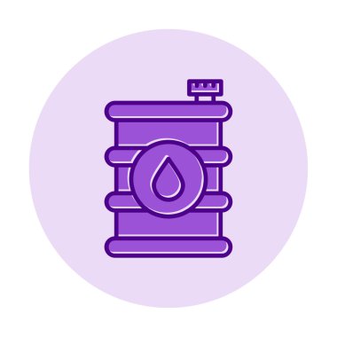 Yağ varili düz ikon vektör çizimi