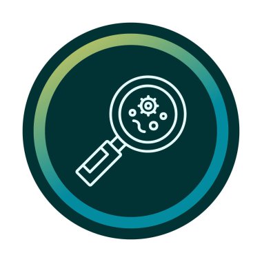 Büyüteç cam simgesi, vektör illüstrasyonlu bakteri denetimi  