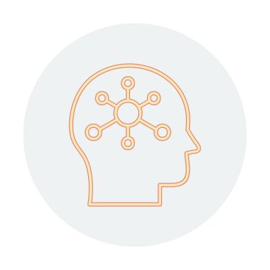 Psikoloji işaretli beyin simgesi tasarım vektörü illüstrasyonu