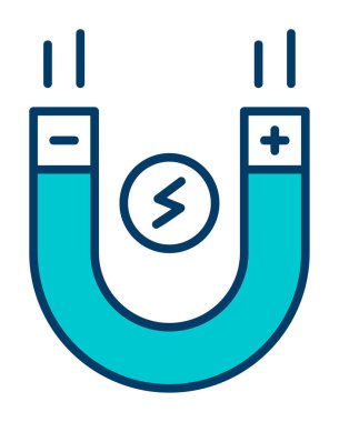 Mıknatıs düz simgesinin vektör çizimi 