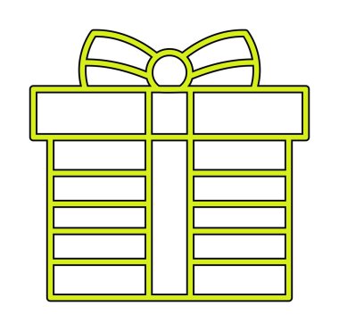 Hediye ikonlu kutu. Düz stil. Vektör çizimi. beyaz arkaplanda izole.