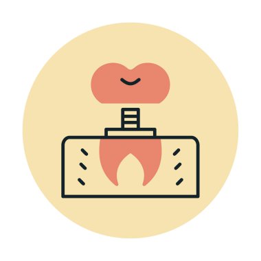 Dentistry implant icon outline vector. Dental tooth. 
