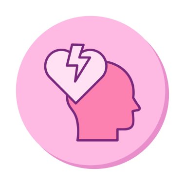 kırık kalp simge vektör çizim