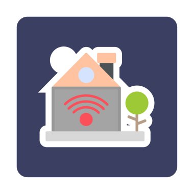 akıllı ev renkli vektör simgesi