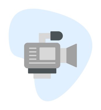 video kamera simgesi, vektör illüstrasyonu basit tasarım