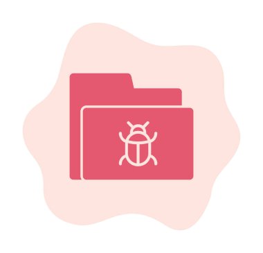 yazılım hatası simgesi, virüs konsepti, vektör illüstrasyonlu veri dizini