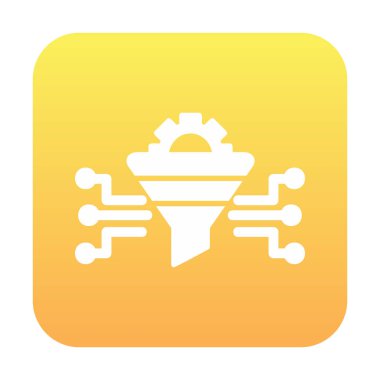 Dişli ve filtre simgesi, vektör illüstrasyonu ile Çalışma Süreci 