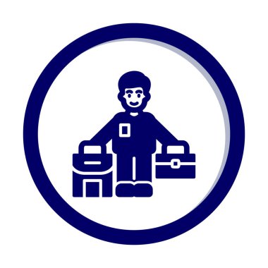 Mülteci Web simgesi, vektör illüstrasyonu 