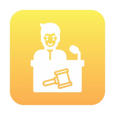 Açık artırmacı simgesi düz stil, vektör illüstrasyonu