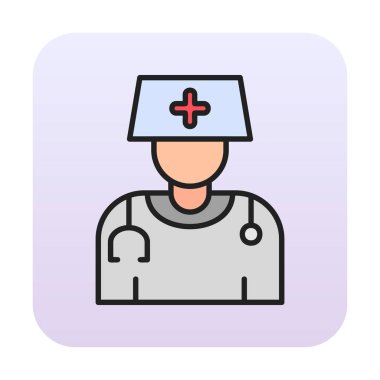 Bayan doktor simgesinin vektör çizimi