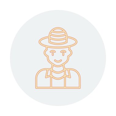 Turist şapkası simgesi, vektör illüstrasyonu 