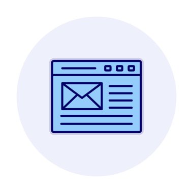 Basit düz bilgisayar e- posta iletisi vektör illüstrasyonu