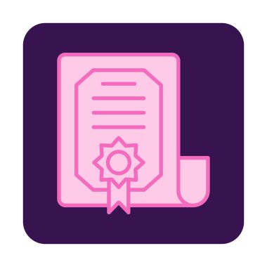 Sertifika vektör simgesi modern basit illüstrasyon                                 