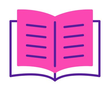 Basit Açık Kitap web simgesi çizim vektörü