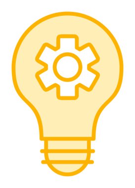 Simge vektör çiziminin içindeki vitesli basit ampul