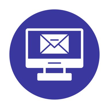 Basit düz bilgisayar e- posta iletisi vektör illüstrasyonu