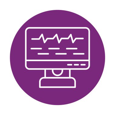 Ses çizgisi simgesi ile bilgisayar izleyicisinin vektör illüstrasyonu