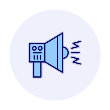 Hoparlör ve gürültü simgesi, vektör illüstrasyonu  