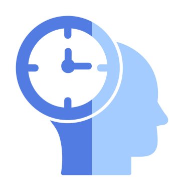 İnsan kafası ikonlu saat. vektör illüstrasyonu                          