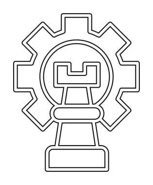 Basit Strateji simgesi, vektör illüstrasyonu