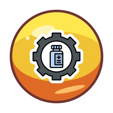 İlaç şişesi simgesi, vektör illüstrasyonu basit tasarım