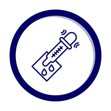 pipette ile tıbbi test simgesi, vektör illüstrasyonu basit tasarım