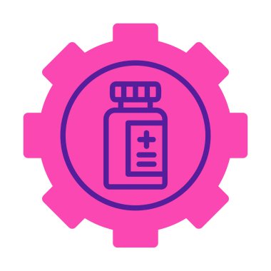 İlaç şişesi simgesi, vektör illüstrasyonu basit tasarım