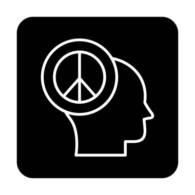 kafa simgesi barış sembolü, vektör illüstrasyonu basit tasarım